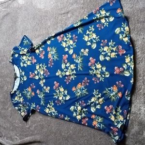 Fred David blue floral A-line summer dress